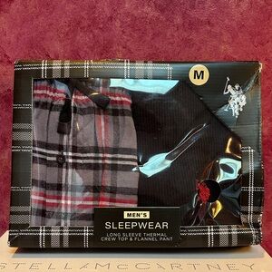 U.S.Polo Assn long sleeve Men's Sleepwear Set - Black and Plaid,Panama set